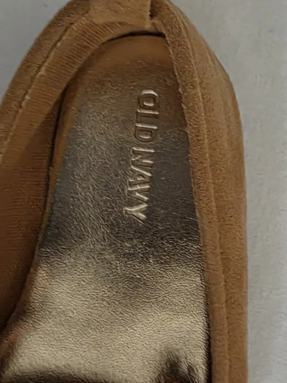 Old Navy Tan/Brown Girls' Fox Moccasins with Metallic Insole Size 5